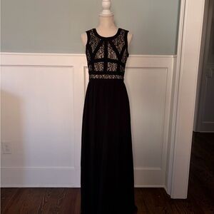 Gianni Bini Black Lace Bodice Maxi Dress